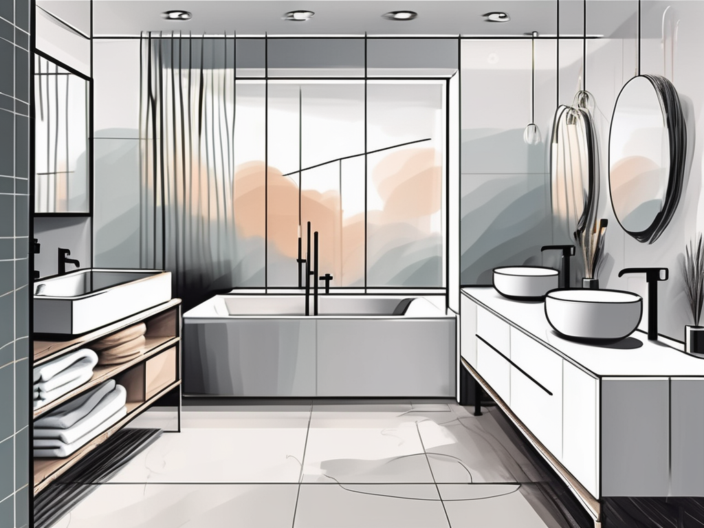 A pristine and modern bathroom with high-quality fixtures and tools
