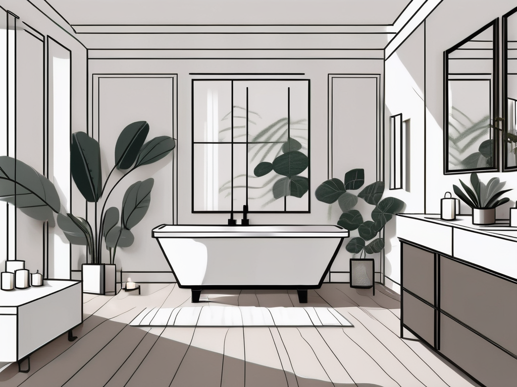 A luxurious spa-like bathroom with modern fixtures